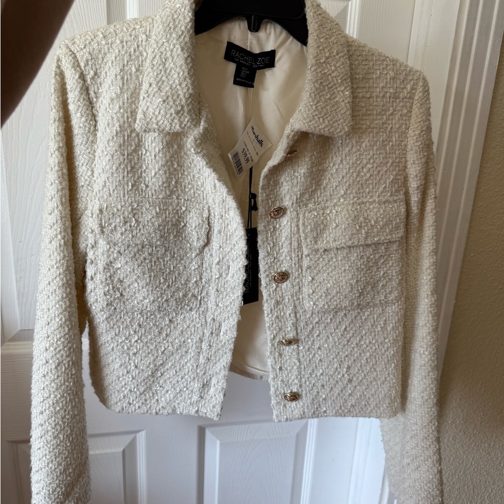 Rachel Zoe Cream Cropped Blazer